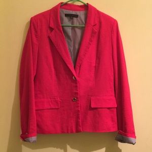 Red linen blazer Harve Benard size 10
